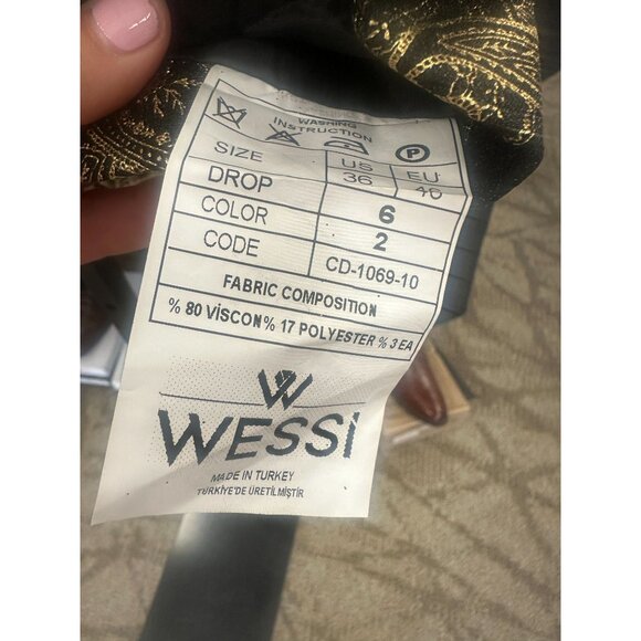 NWT Paisley Peak Lapel Black Men Dinner Tuxedo Jacket - Wessi US 36, 38 - Picture 3 of 11